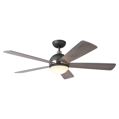 Ventilateur de plafond standard à DEL à 5 pales 52 po avec télécommande et ensemble d'éclairage inclus Brandson