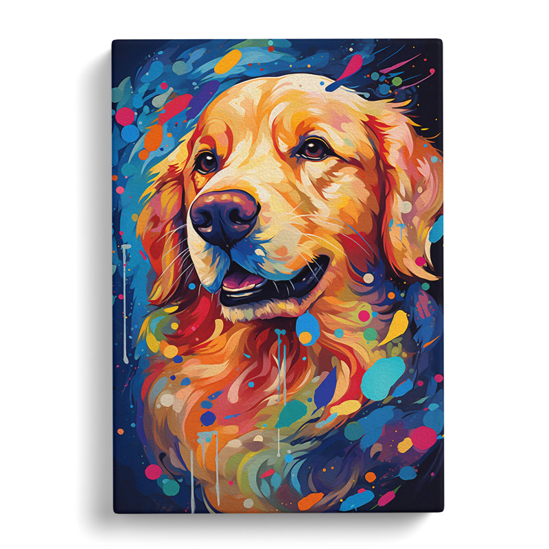Golden Retriever Futurism No.2 - Wrapped Canvas, 76cm H x 50cm W x 3cm D