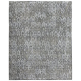 Wool Ikat Area Rug in Silver
