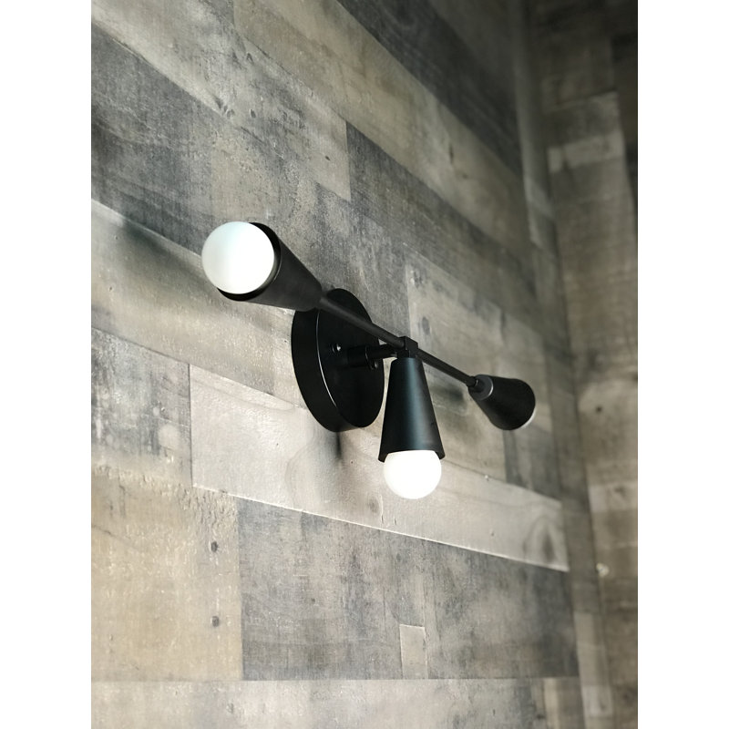 Applique articulée à 3 lumières à intensité variable, Noir mat, H 8 po x l 14,5 po x P 5,5 po