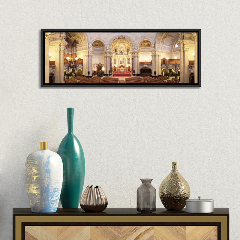« berlin cathedral, berlin, allemagne », reproduction de photo sur toile, H 24 po x l 72 po x P 1,5 po, Cadre noir