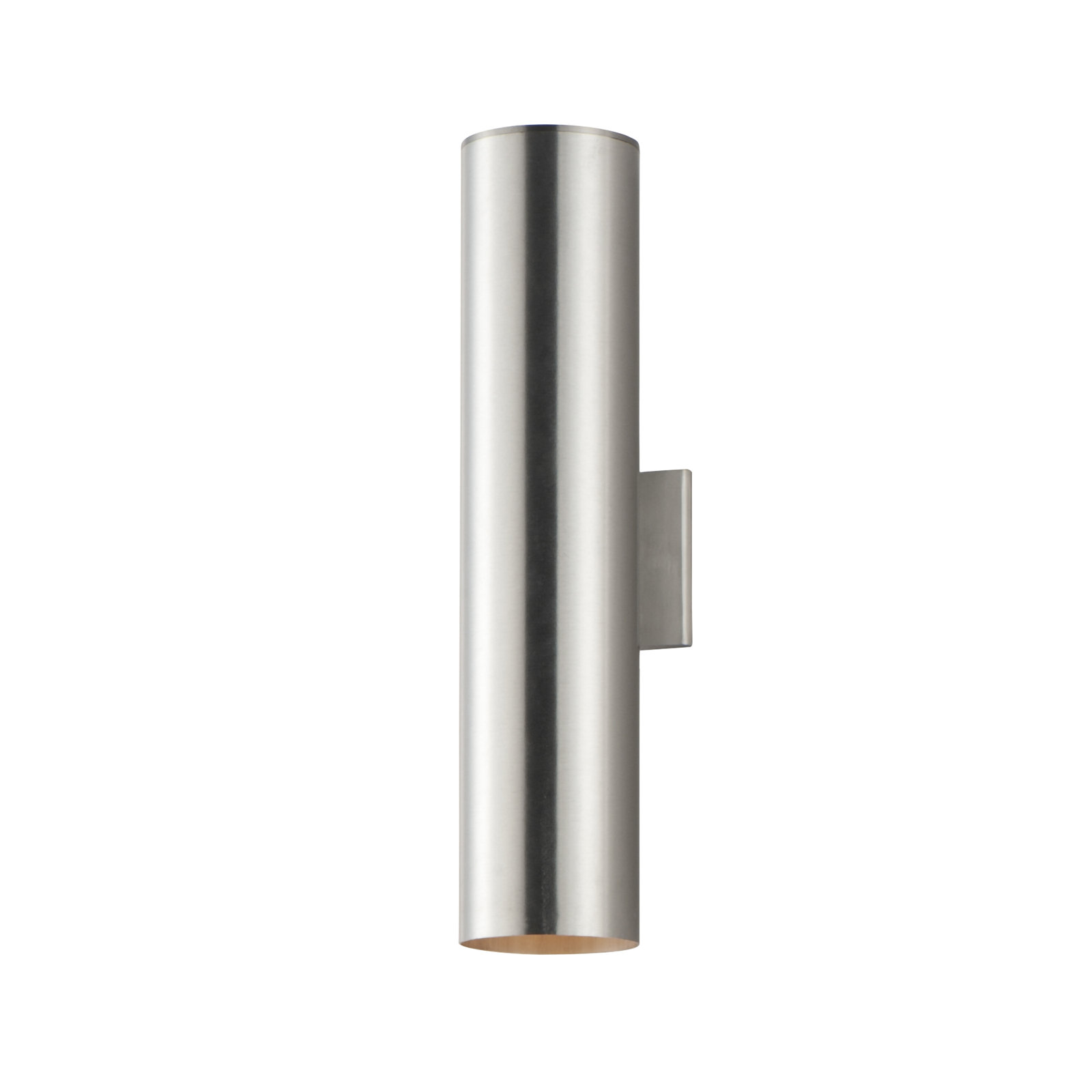 Covey Cylinder Outdoor LED Wall Light, Brushed Aluminum, 22" H x 5" W x 6.25" D