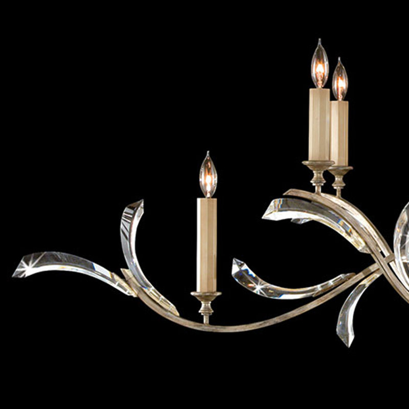 Beveled Arcs 6 - Light Chandelier, Silver
