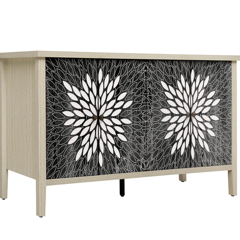 Sideboard Storage For Living, Dining And Kitchen With 4 Doors Adjustable Shelves. Classic Wood Grain Appearance, Superb Cabinet Doors, - Tipping Device, Made Cabinet, Thickened Panel, Extra Support