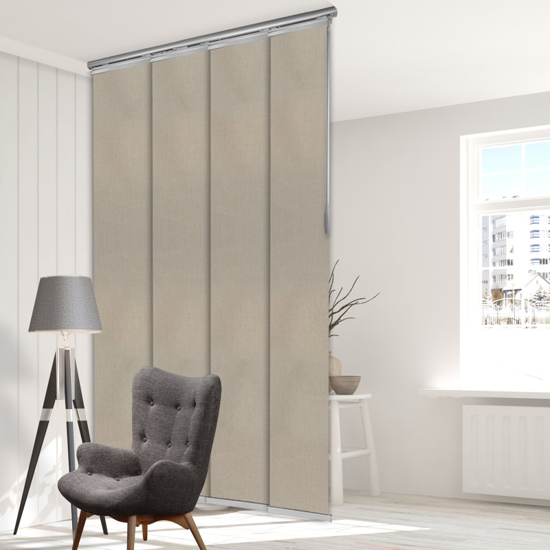 4-Panel Single Rail Panel Track Extendable 57" W x 94"H, Panel width 15.75", Cornsilk