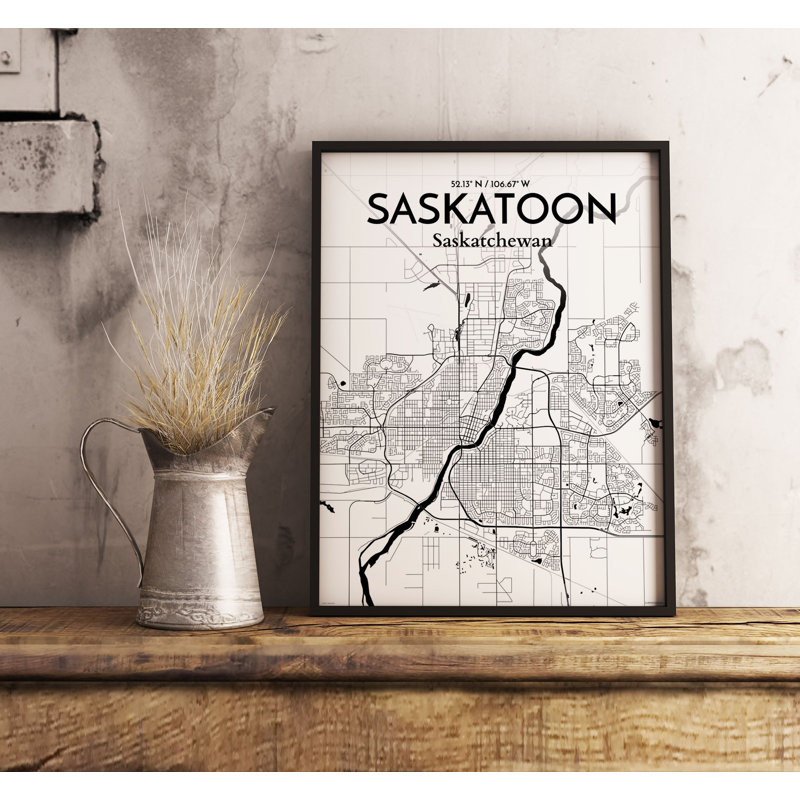 « saskatoon city map », impression, H 27,6 po x l 19,7 po