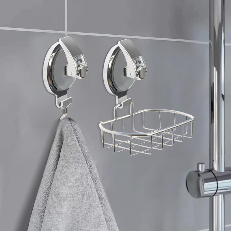 Heavy Duty Vacuum Shower Hooks With Super Suction, Reusable Bathroom Robe Hooks For Non-Porous Surfaces, No Tools Installation