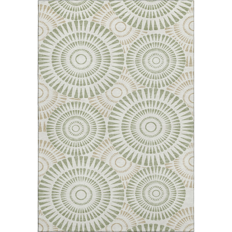 Premium Machine Washable Prisco Aloe Rug