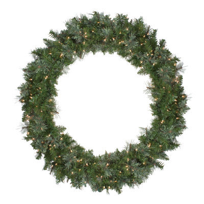 Pre-Lit Mixed Cashmere Pine Artificial Christmas Wreath - 48-Inch Clear Lights