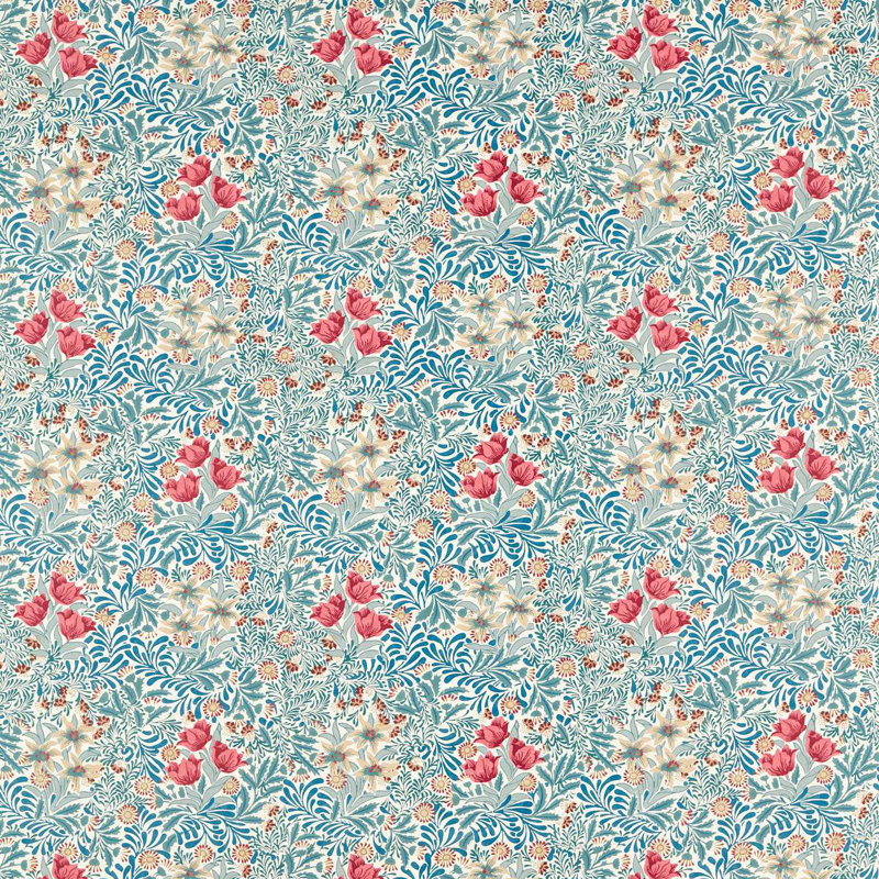 Bower Fabric, Barbed Berry/Indigo