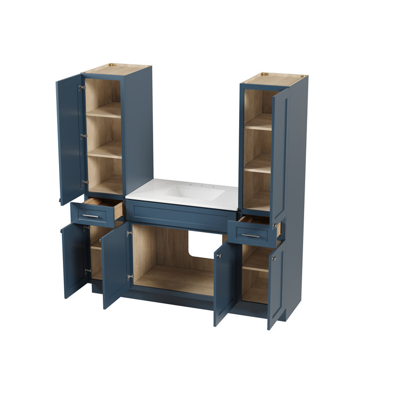 Ensemble de meuble-lavabo simple 66 po Disar, Bleu