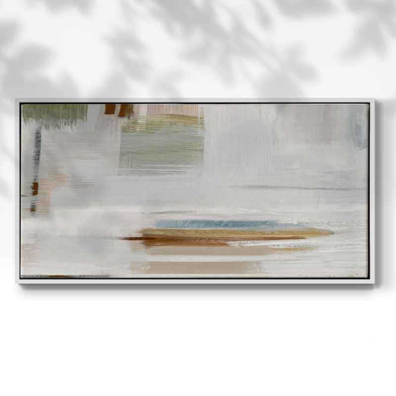 Touching Down I - Toile tendue avec châssis encadré - Prêt à être accroché, H 17 po x l 33 po, Blanc