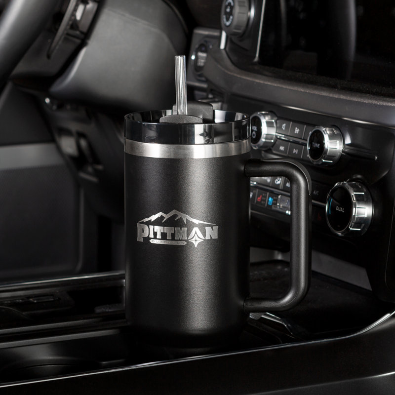 Tasse de voyage en acier inoxydable Pittman, 30 onces, Noir