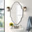 Oval Wall Mirror with Aluminum Frame, HD Tempered Glass, Mosaic Accent, Vertical/Horizontal Hanging, Shatter-Resistant for Bathroom Vanity, Living Room & Entryway-1174576414-1174576387