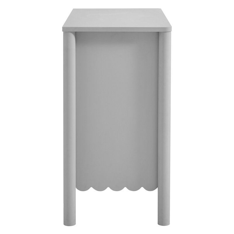 Emmeline Light Gray Scalloped Edge 35" Sideboard Cabinet