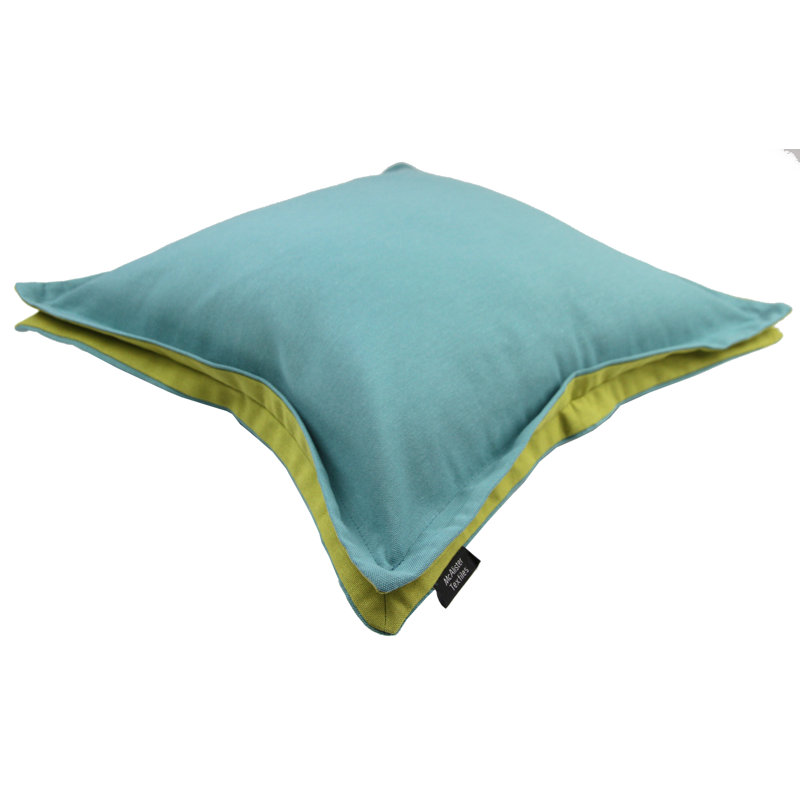 Square Cushion Cover, 43 x 43cm, Teal/Lime Green