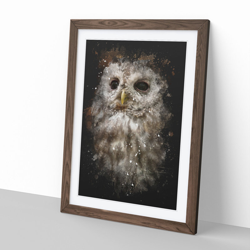 Tawny Owl Vol.1 - Picture Frame Painting, 90cm H x 65cm W x 2cm D, Walnut Framed