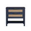 Rattan Nightstand with Two Smooth-Gliding Drawers and Open Storage Shelf for Compact Bedrooms and Boho-Inspired Spaces.-129673858