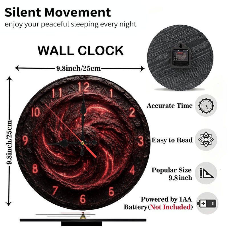 Horloge volcanique à chiffres lumineux