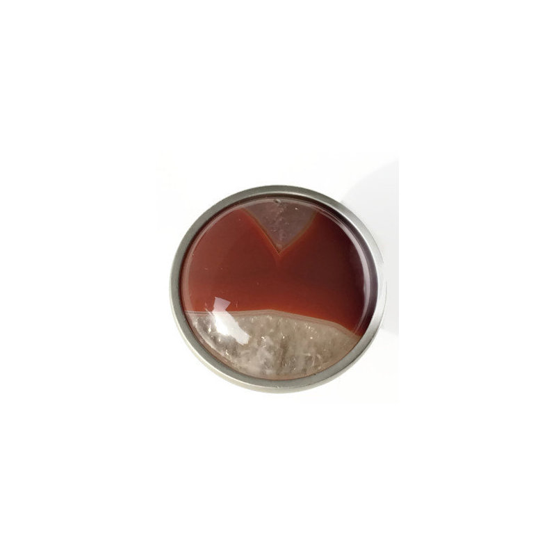 Mushroom Knob, Satin Nickel/Lava