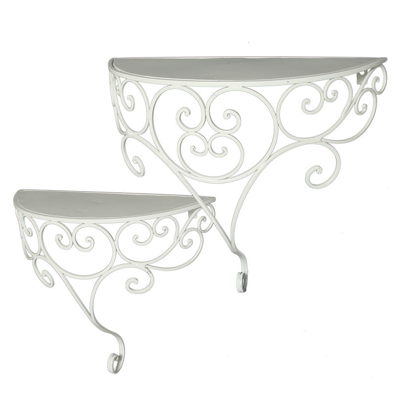 Aaru 2 Piece Half-circle Metal Accent Shelf