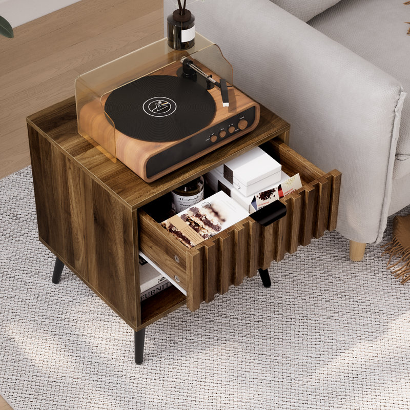 17.72cm W Bedside Table, One Drawer
