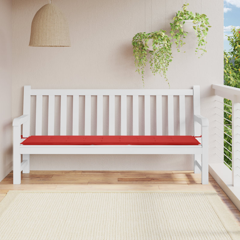 Coussin de siège extérieur en tissu Oxford, Rouge, H 1,2 po x l 78,7 po x P 19,7 po