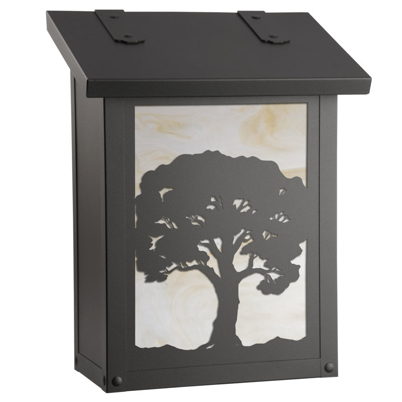 Boîte aux lettres murale verical chêne tree, Miel, Noir texturé