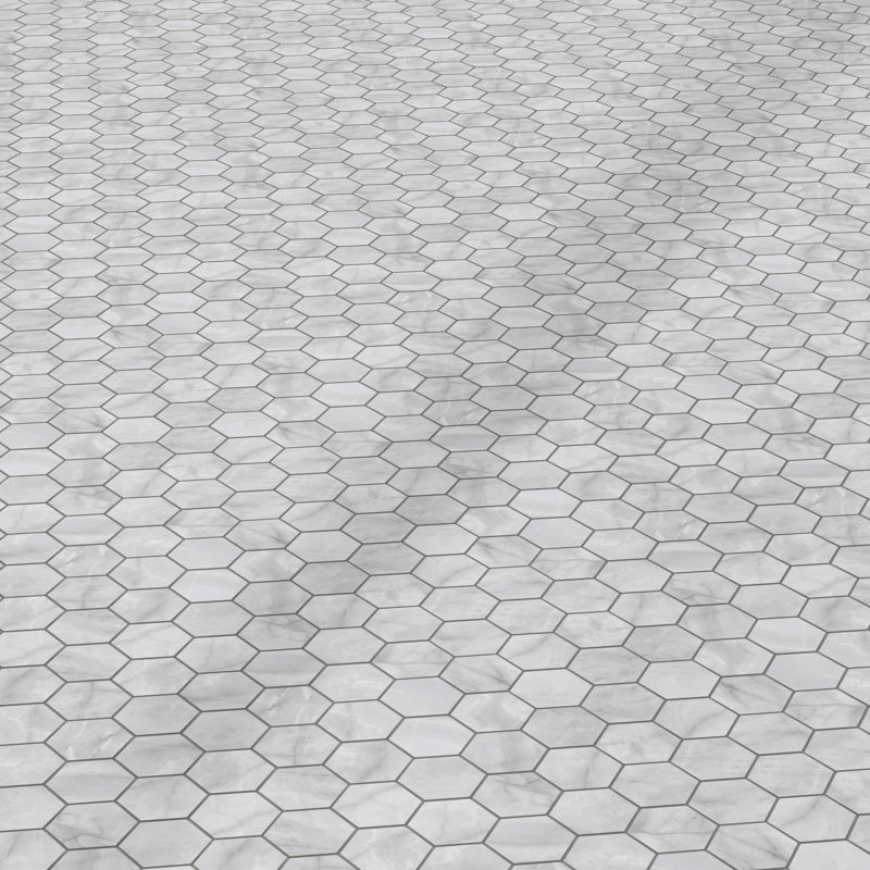 Onice Polished Hexagon Mosaic Wall & Floor Tile, Silver
