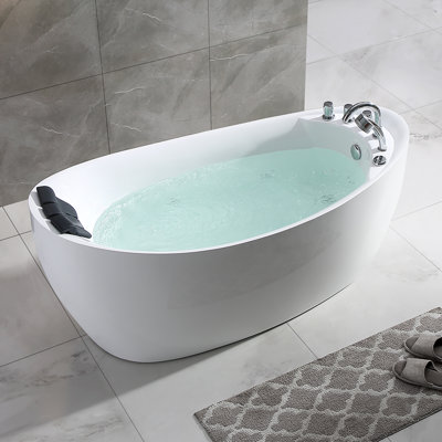 67'' x 31'' Whirlpool Plastic / Acrylic Bathtub with Faucet