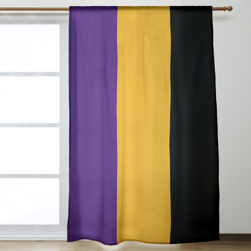 Blackout Curtain Single Panel, Purple/Gold/Black