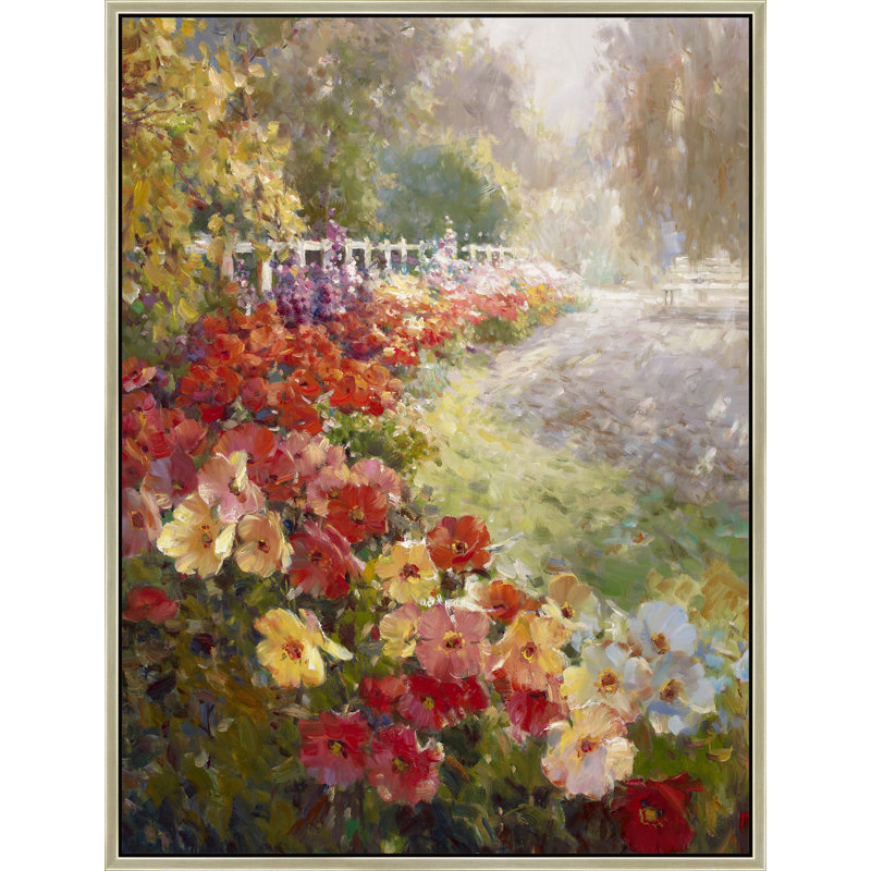 Sun-Drenched Garden Stroll Print, 50" H x 38" W, Brown
