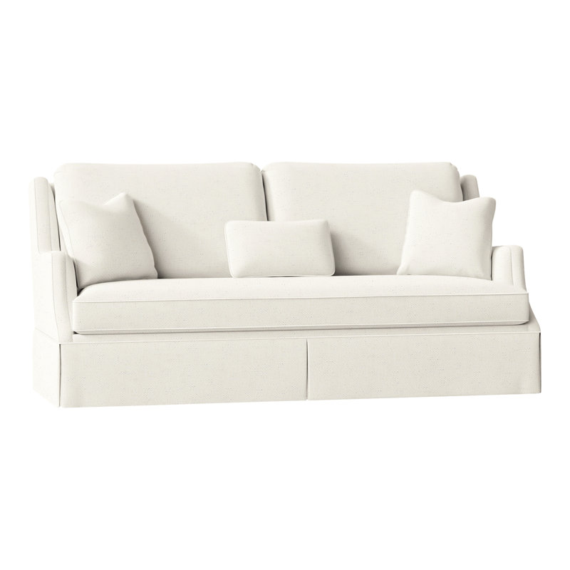 Savannah 87.5" Chenille Round Arm Sofa with Reversible Cushions, Perigold Beagle Salt