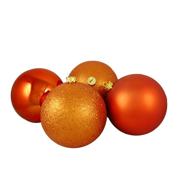 Shatterproof 4-Finish Christmas Ball Ornaments 6" (150mm)