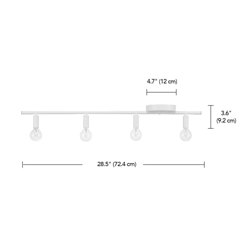 28.5'' 4 -Light Fixed Track Track Kit with Dimmable, Matte White