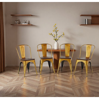 Ensemble de chaises de salle à manger 18 "en métal 18 pièces