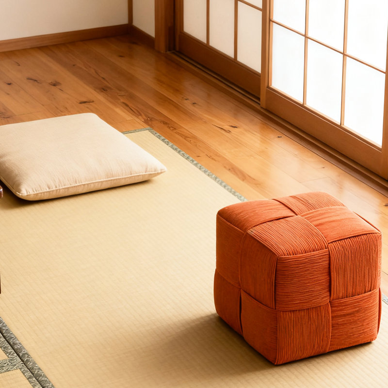 Tabouret brun en velours côtelé, tissu confortable et respirant, mousse à haute résilience, structure en bois, repose-pieds carré prêt à l'emploi, pour un confort respirant, un design et une fonction polyvalente
