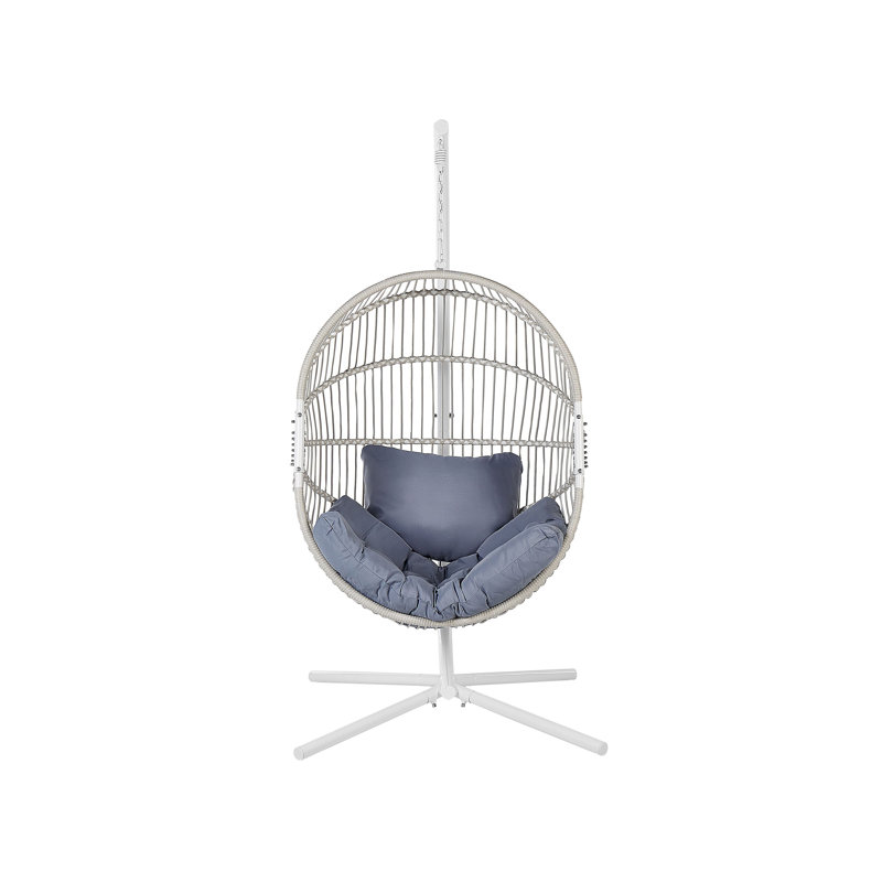 Hotevilla-Bacavi Porch Swing with Canopy, White, Blue