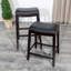 Tabouret de comptoir 24 po, finition espresso, siège en cuir noir-1507105537-1507105541