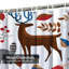 Rideau de douche avec 12 crochets Forest Forest Raccoon Deer-823594089