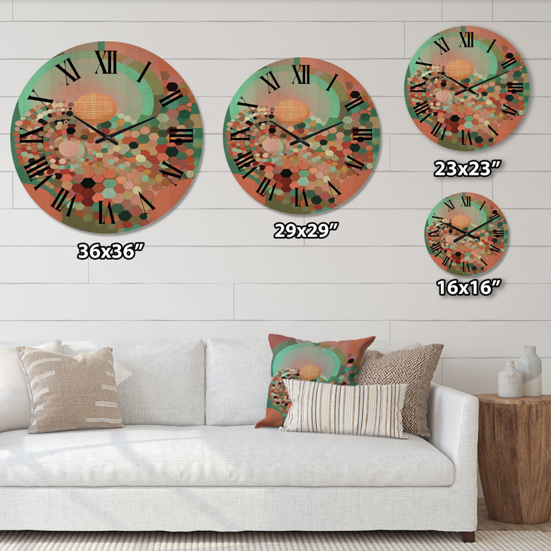 Horloge murale Crystalline Consciousnessin Retro Tones, Très grand