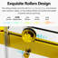 Double Sliding Shower Door, 68-72 Inches *76 Inches, Tempered Glass, Brushed Gold, Rust Soft-close, 10mm Thick Non-deviated