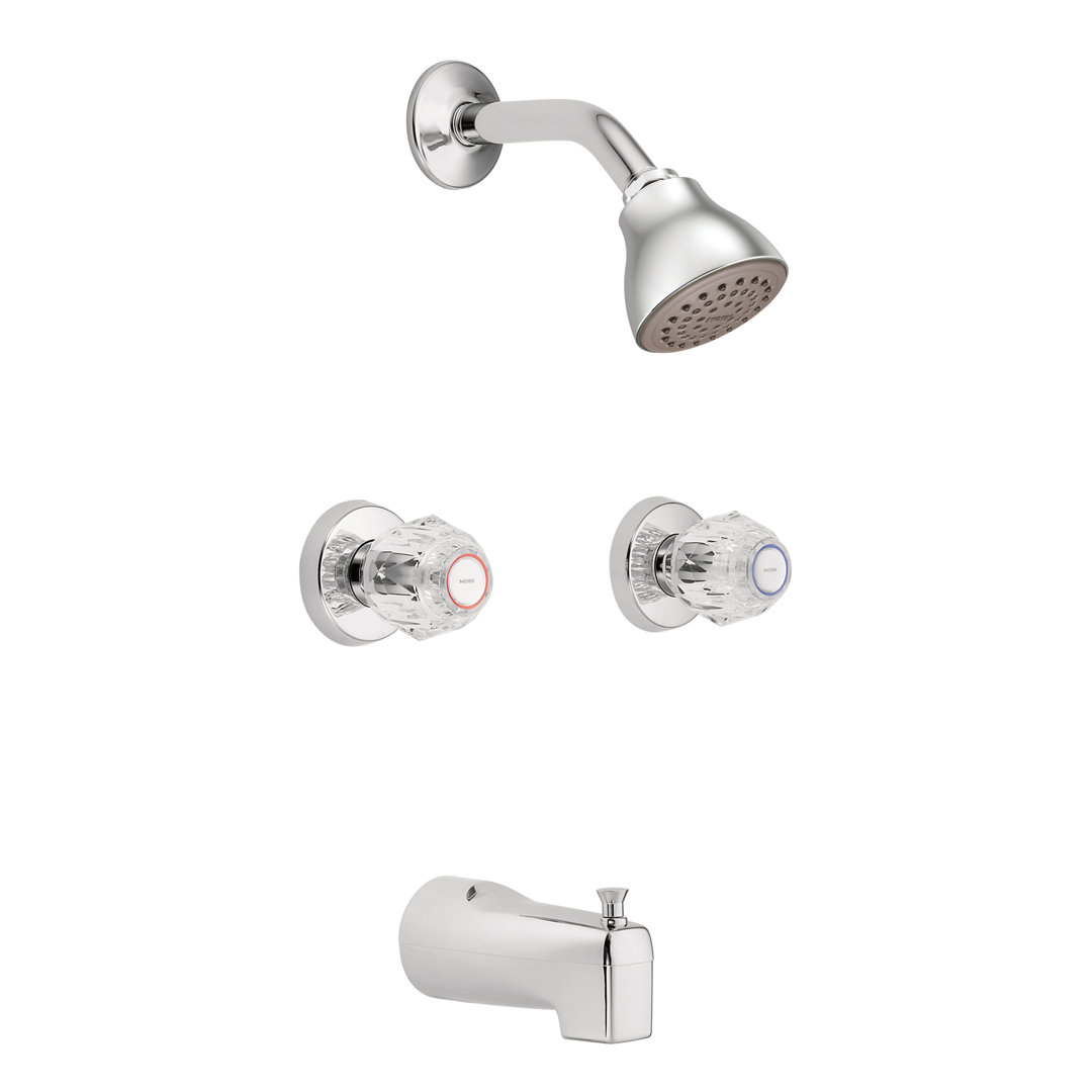 Chateau Tub and Shower Faucet with Knob Handles Moen