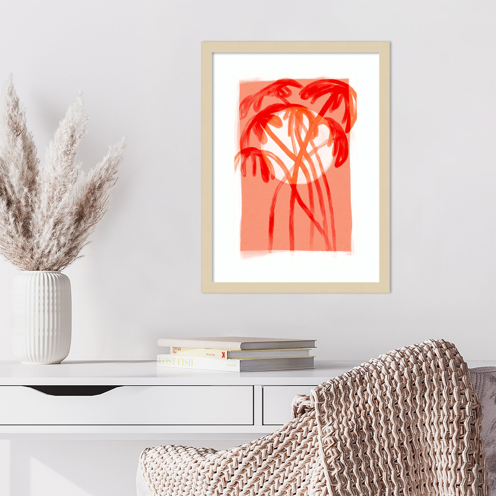 Galya "Palms at Sunset" Print by Treechild, Brown, 21" H x 16" W