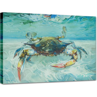 sea life crab watercolor painting wall art home decor Poster for