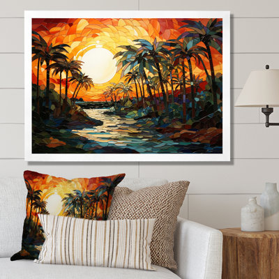 " Orange Palm Trees Mosaic VI "