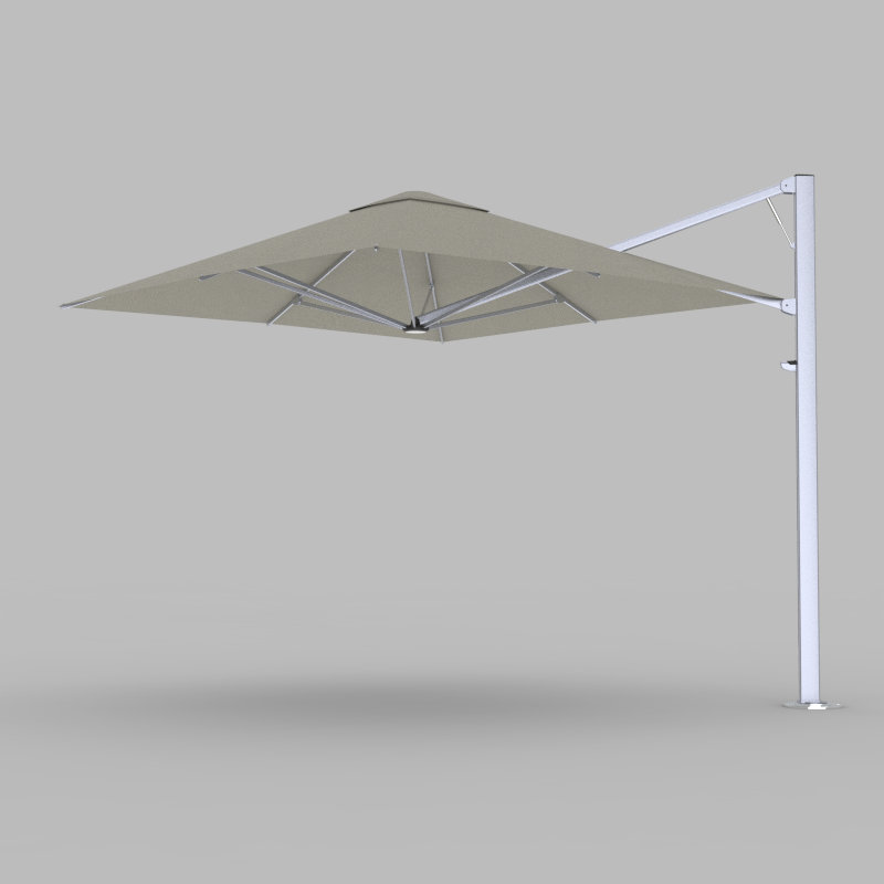 Shadowspec Serenity™ Square Umbrella, 8 ft, Alpine Stone, In Ground Anchor