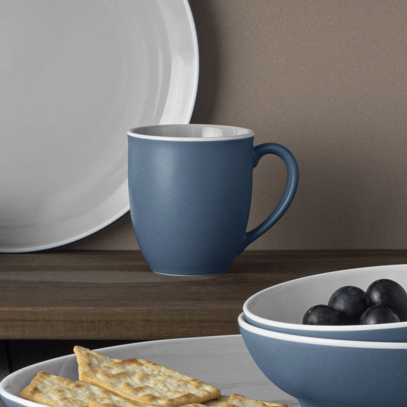 Couvert individuel 4 pièces Noritake ColorTrio Coupe, Bleu