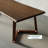 Nut-brown Free form Solid Wood Dining Table-1949262238