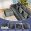 Canapé d'angle modulaire moderne de 264 cm avec pouf, canapé d'angle infonuagique, canapé combiné rembourré pour salon